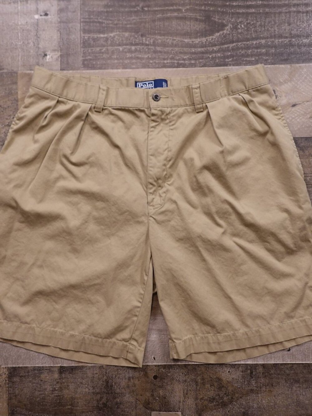 Polo Ralph Lauren Tyler Shorts Men’s 36 Khaki Tan 9” Pleated Chino Classic Fit